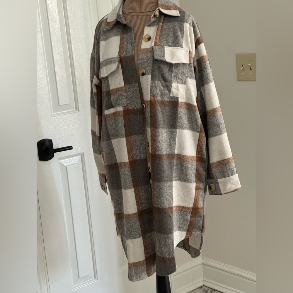 Plaid Button Down Shacket - image 4